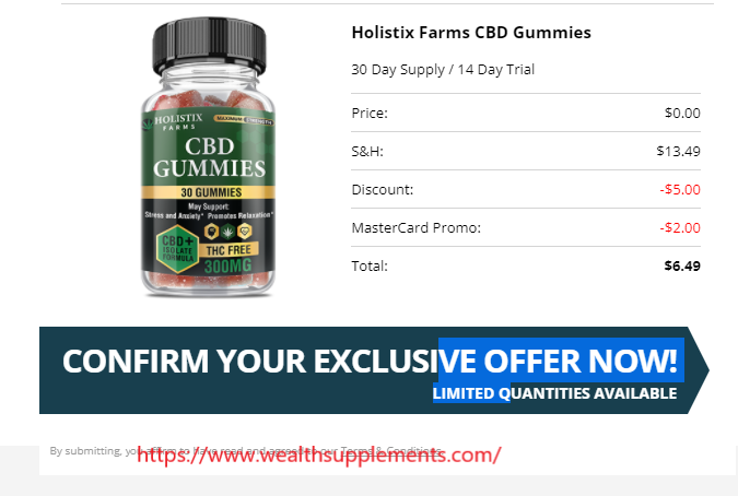 Holistix Farms CBD Gummies price